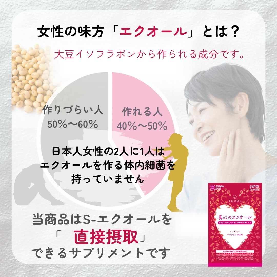 エクオール + イソフラボンに加えてテアニン・GABA ゆらぎ期の「体」と「心」をしっかりケア。