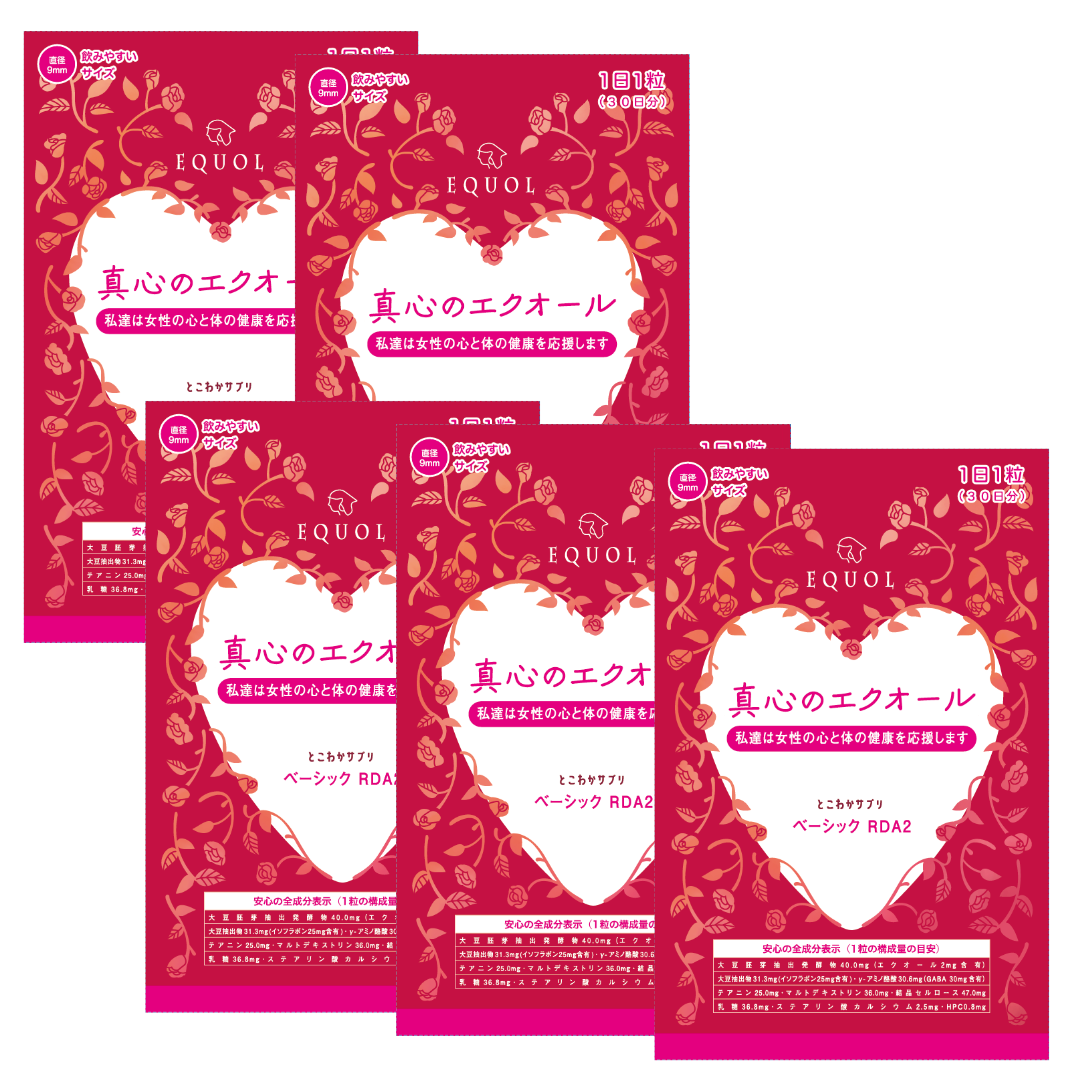 エクオール + イソフラボンに加えてテアニン・GABA配合 心と体の変化を意識する毎日に栄養補給の1粒