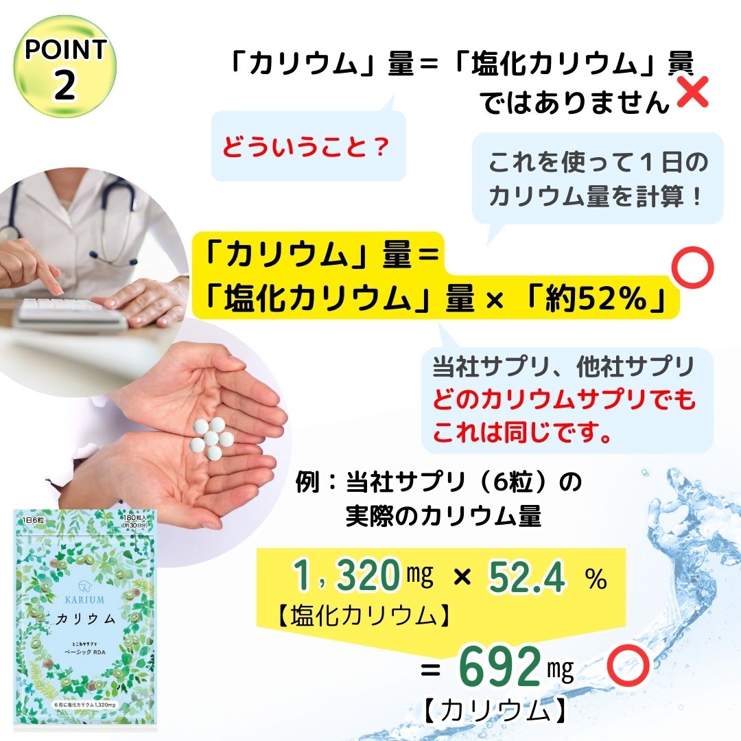 カリウム 1,320mg 180粒入 30日分 キウイパウダー配合